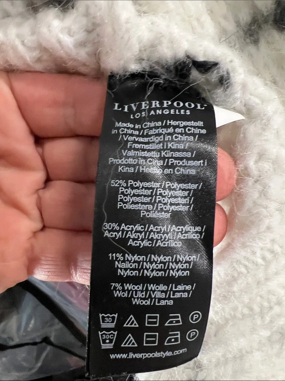 Liverpool White and Black Speckled Cardigan Size M